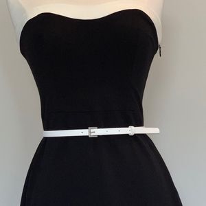 bebe Black and White Strapless Dress
